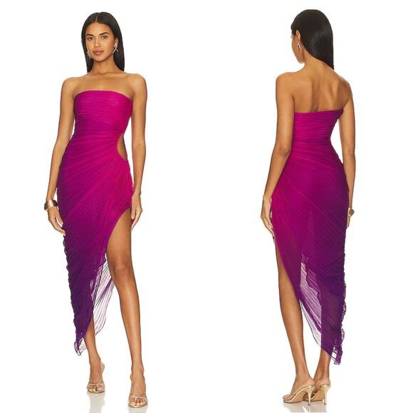 NWT Rococo Sand Strapless Cut Out Long Dress in Pink & Purple Size Medium - Picture 1 of 9